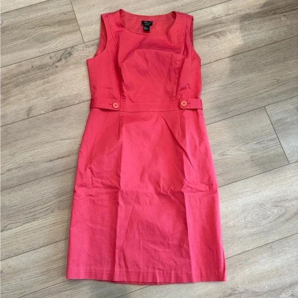 Larry Levine Platinum Cotton Stretch Elegant Pink Sleeveless Dress Size 10 EUC - Picture 3 of 8